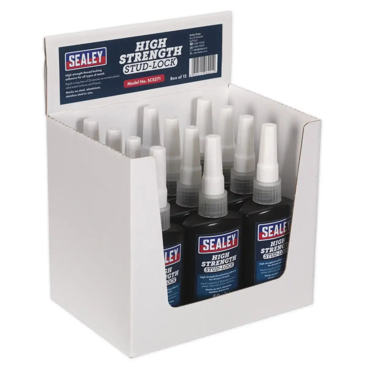 Sealey Stud Lock High Strength 50Ml Pack Of 12 1