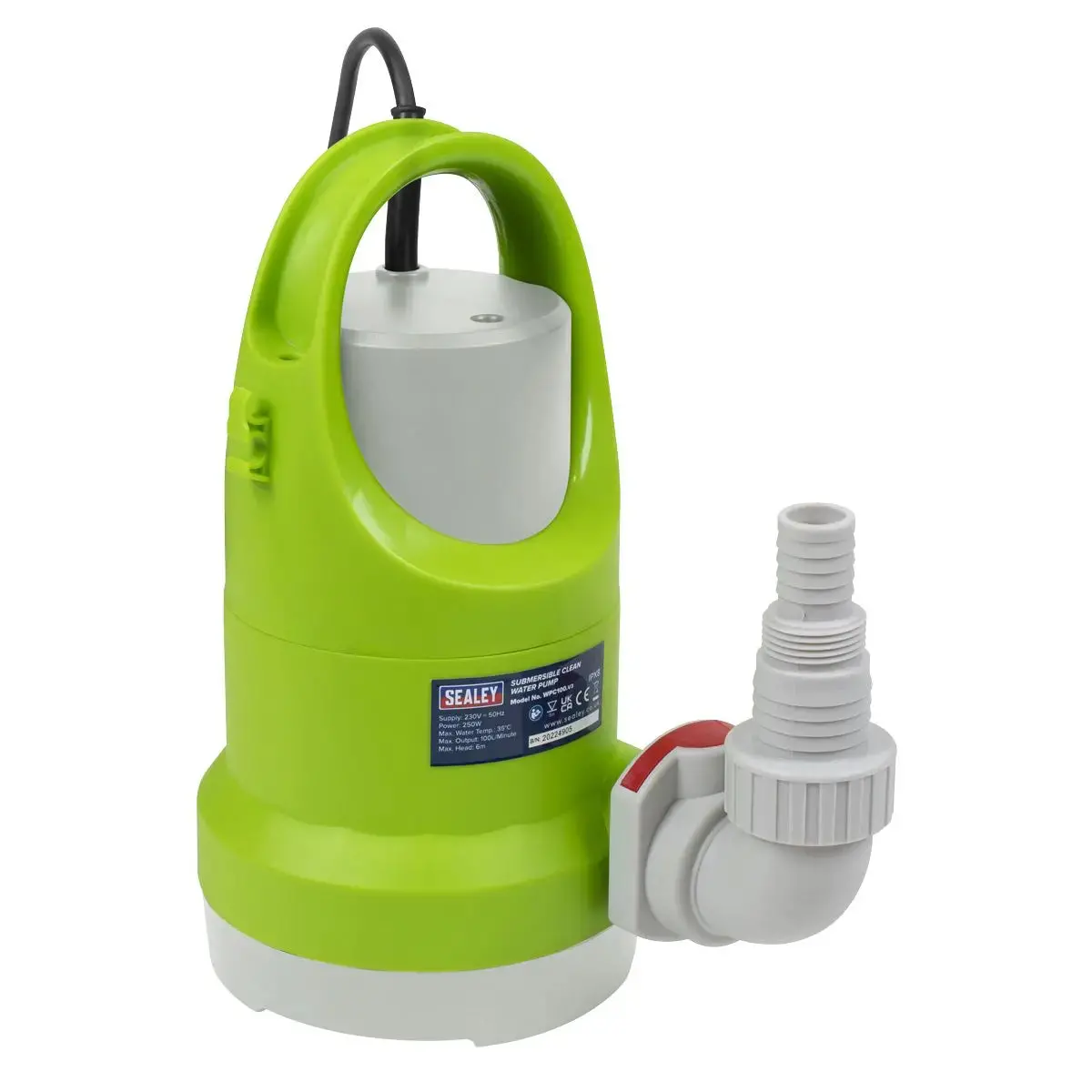 Sealey Submersible Clean Water Pump 100L/Min 230V 1
