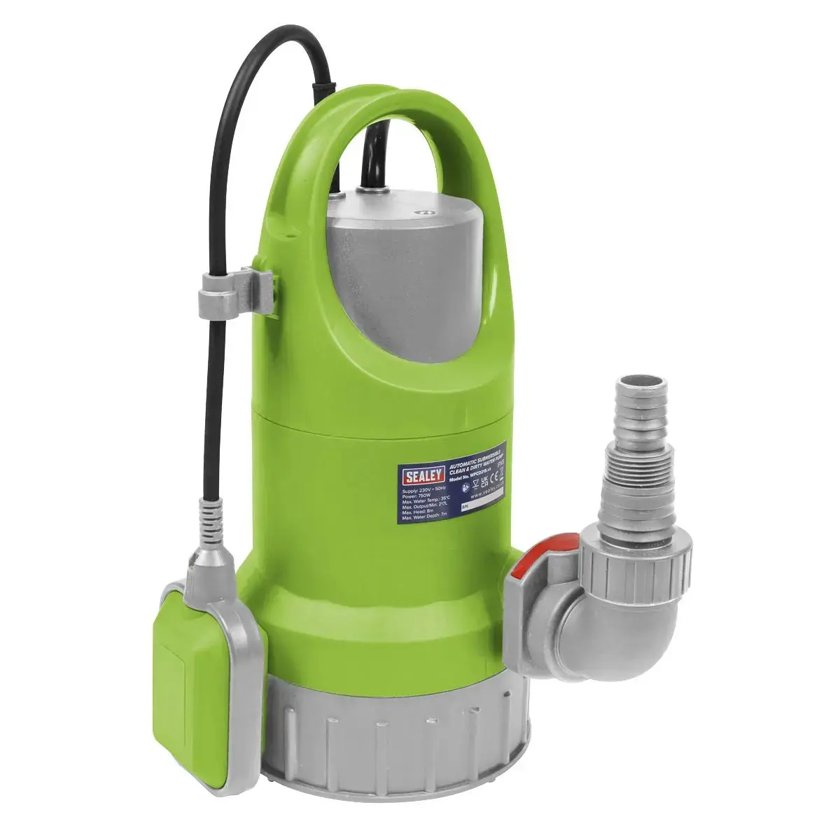 Sealey Submersible Clean & Dirty Water Pump Automatic 217L/Min 230V 1
