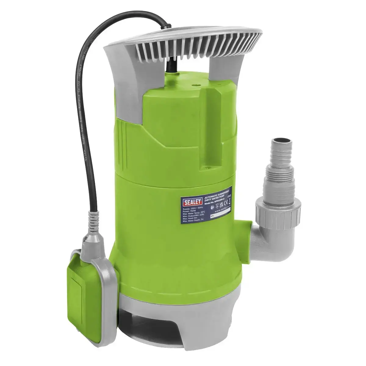 Sealey Submersible Dirty Water Pump Automatic 225L/Min 230V 1