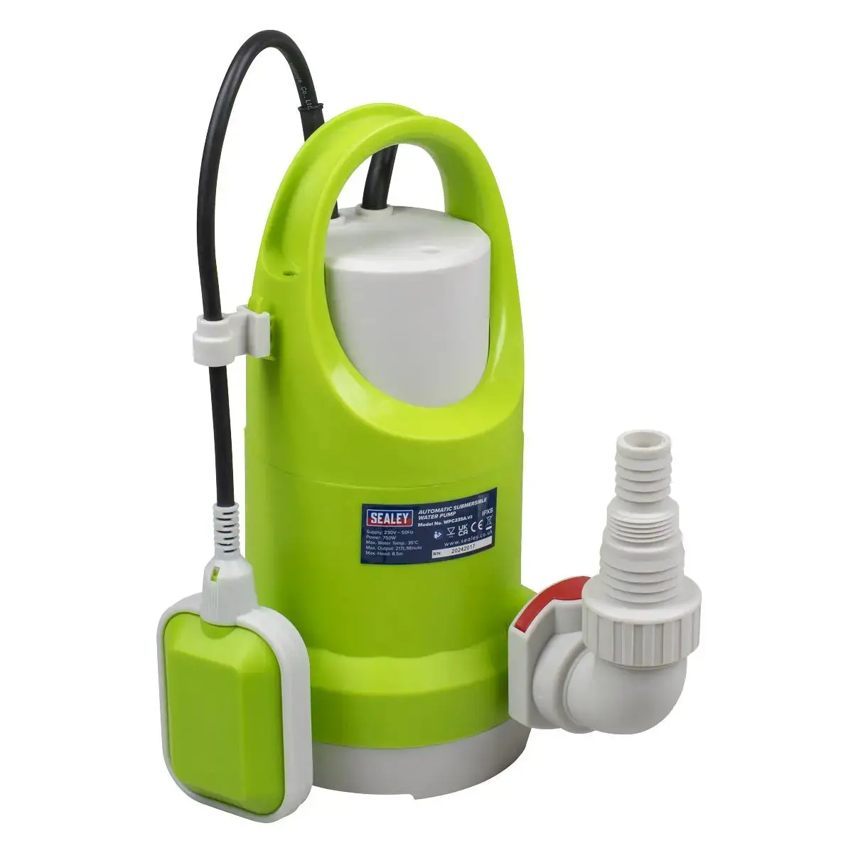Sealey Submersible Water Pump Automatic 208L/Min 230V 1