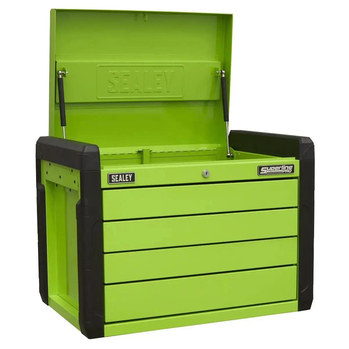 Sealey Superline Pro 4 Drawer Push-To-Open Topchest With Ball-Bearing Slides - Green 1