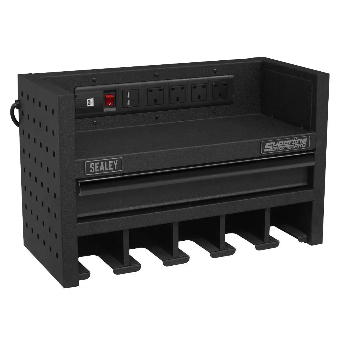 Sealey Superline Pro Power Tool Storage Rack With Drawer & Power Strip 1