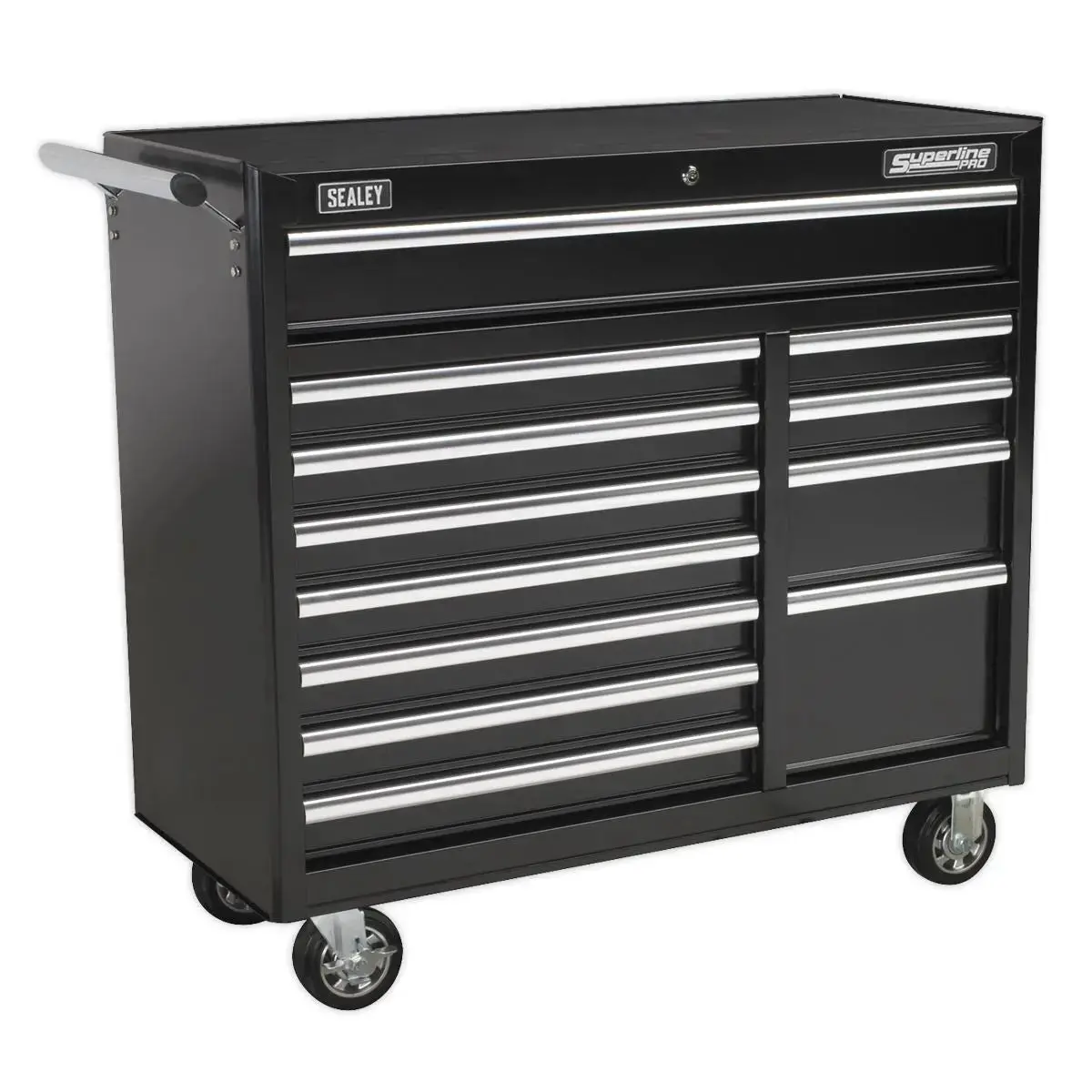 Sealey Superline Pro Rollcab 12 Drawer With Ball-Bearing Slides Heavy-Duty - Black 1