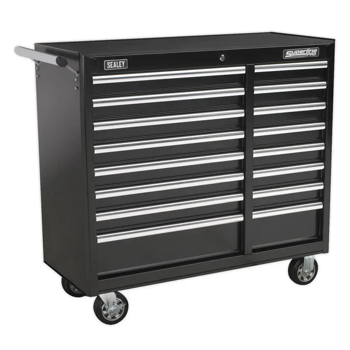 Sealey Superline Pro Rollcab 16 Drawer With Ball-Bearing Slides Heavy-Duty - Black 1