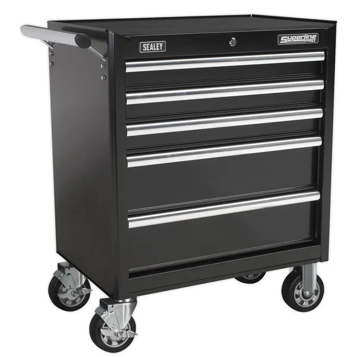 Sealey Superline Pro Rollcab 5 Drawer With Ball-Bearing Slides - Black 1