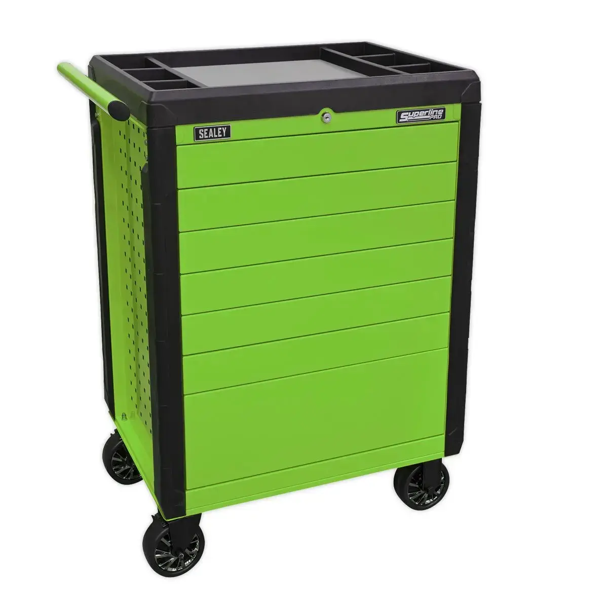 Sealey Superline Pro Rollcab 7 Drawer Push-To-Open - Green 1