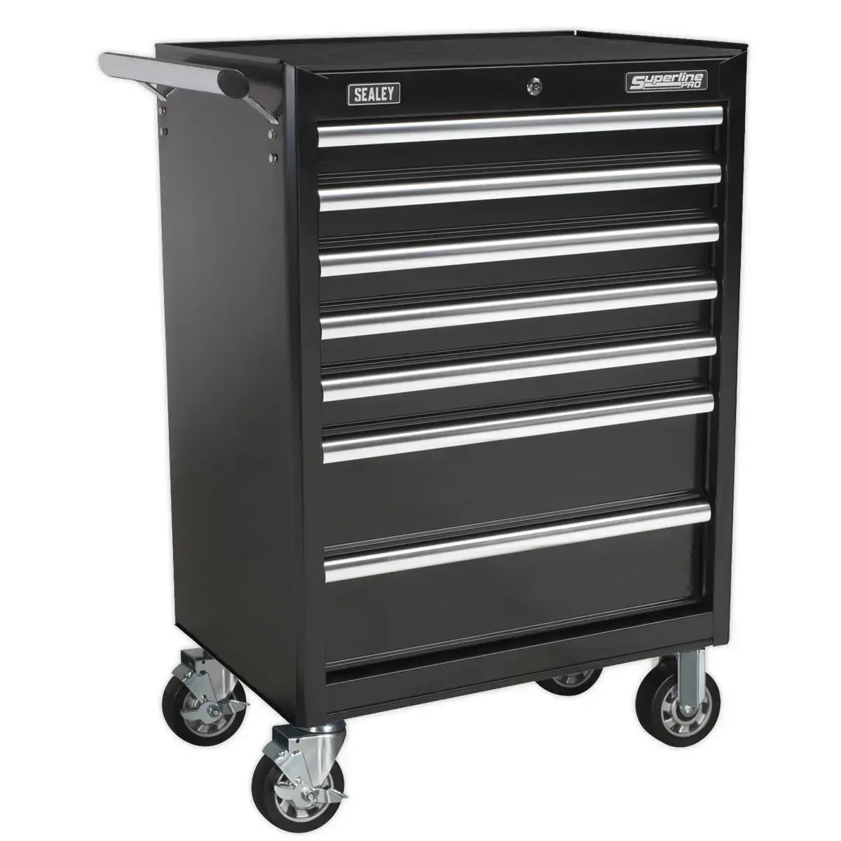 Sealey Superline Pro Rollcab 7 Drawer With Ball-Bearing Slides - Black 1