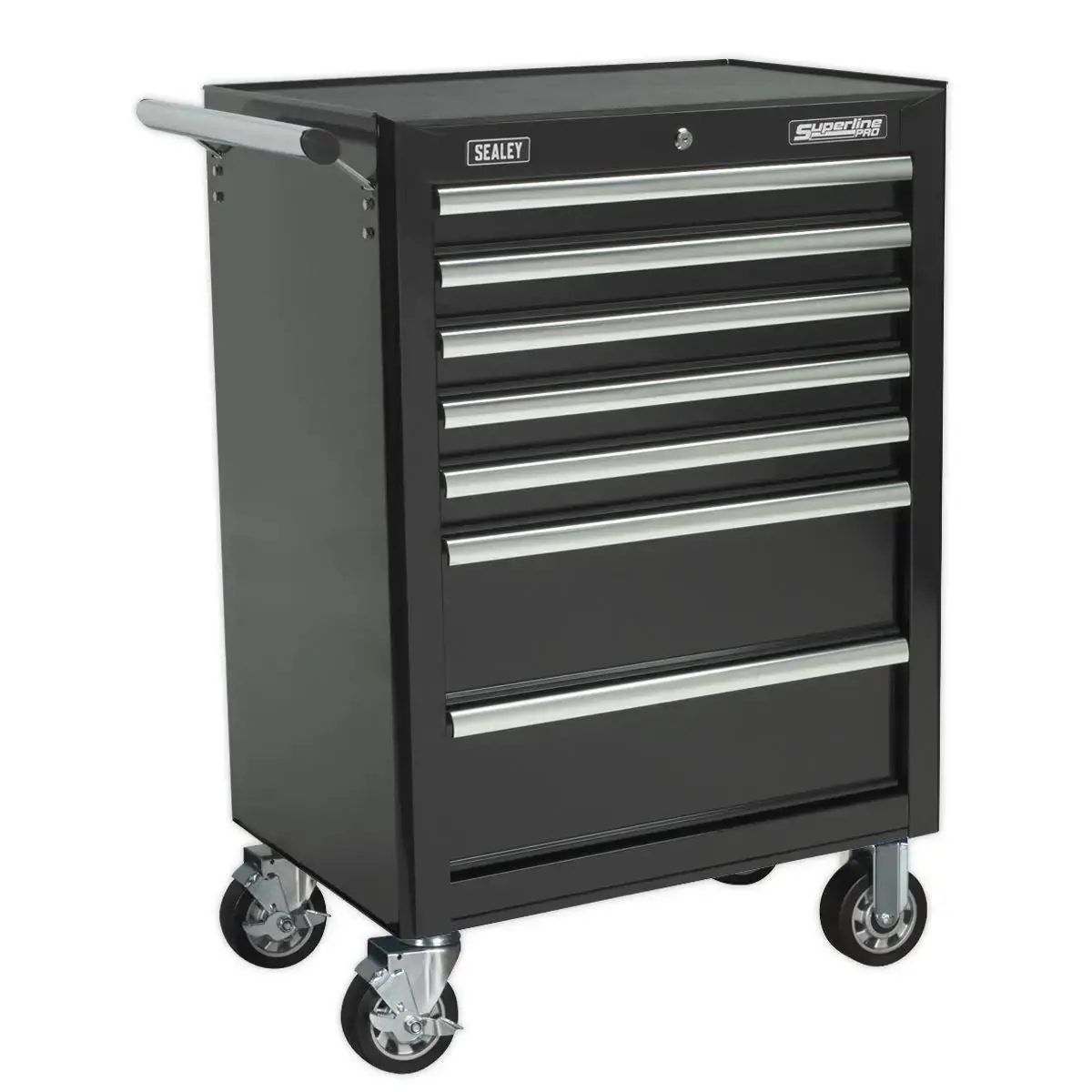 Sealey Superline Pro Rollcab 7 Drawer With Ball-Bearing Slides - Black 1