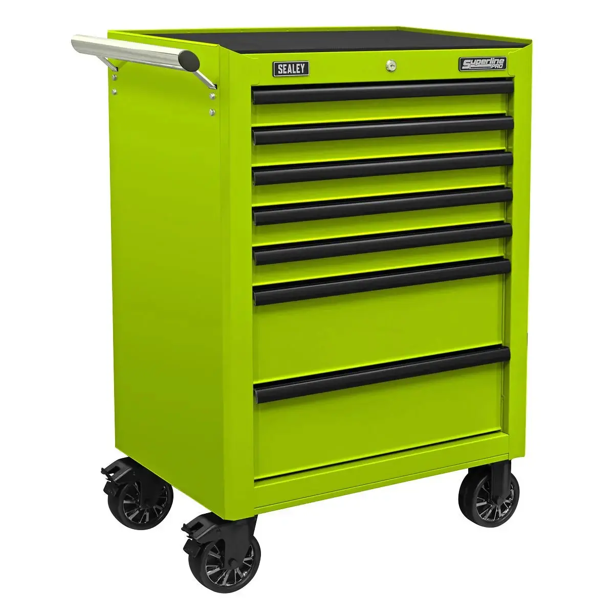 Sealey Superline Pro Rollcab 7 Drawer With Ball-Bearing Slides - Green/Black 1