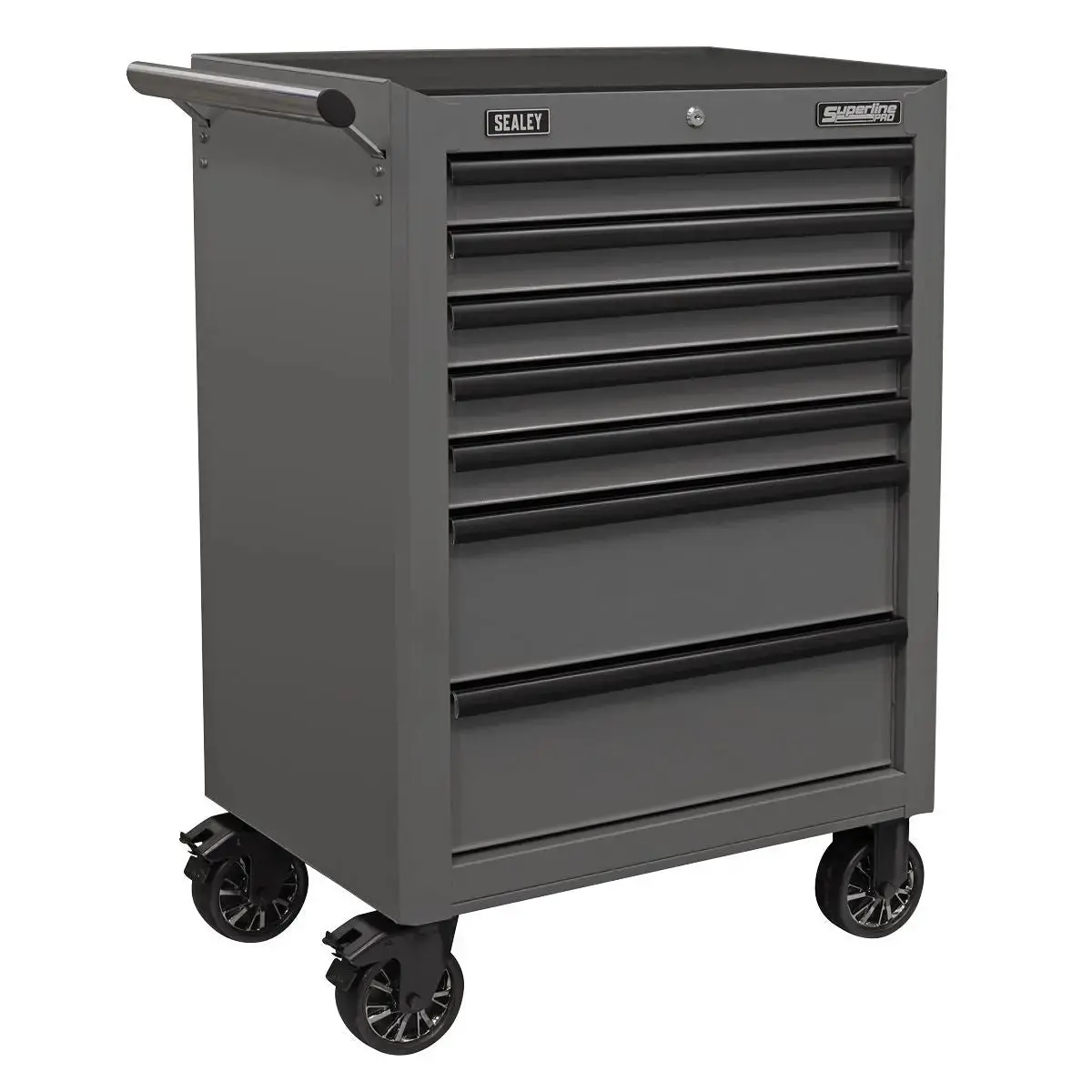 Sealey Superline Pro Rollcab 7 Drawer With Ball-Bearing Slides - Grey/Black 1