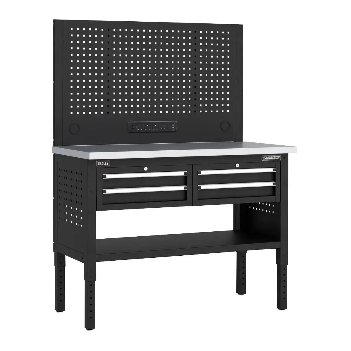 Sealey Superline Pro Superline Pro® Modular Workbench With 4 Drawers Stainless Steel Worktop 1265Mm 1