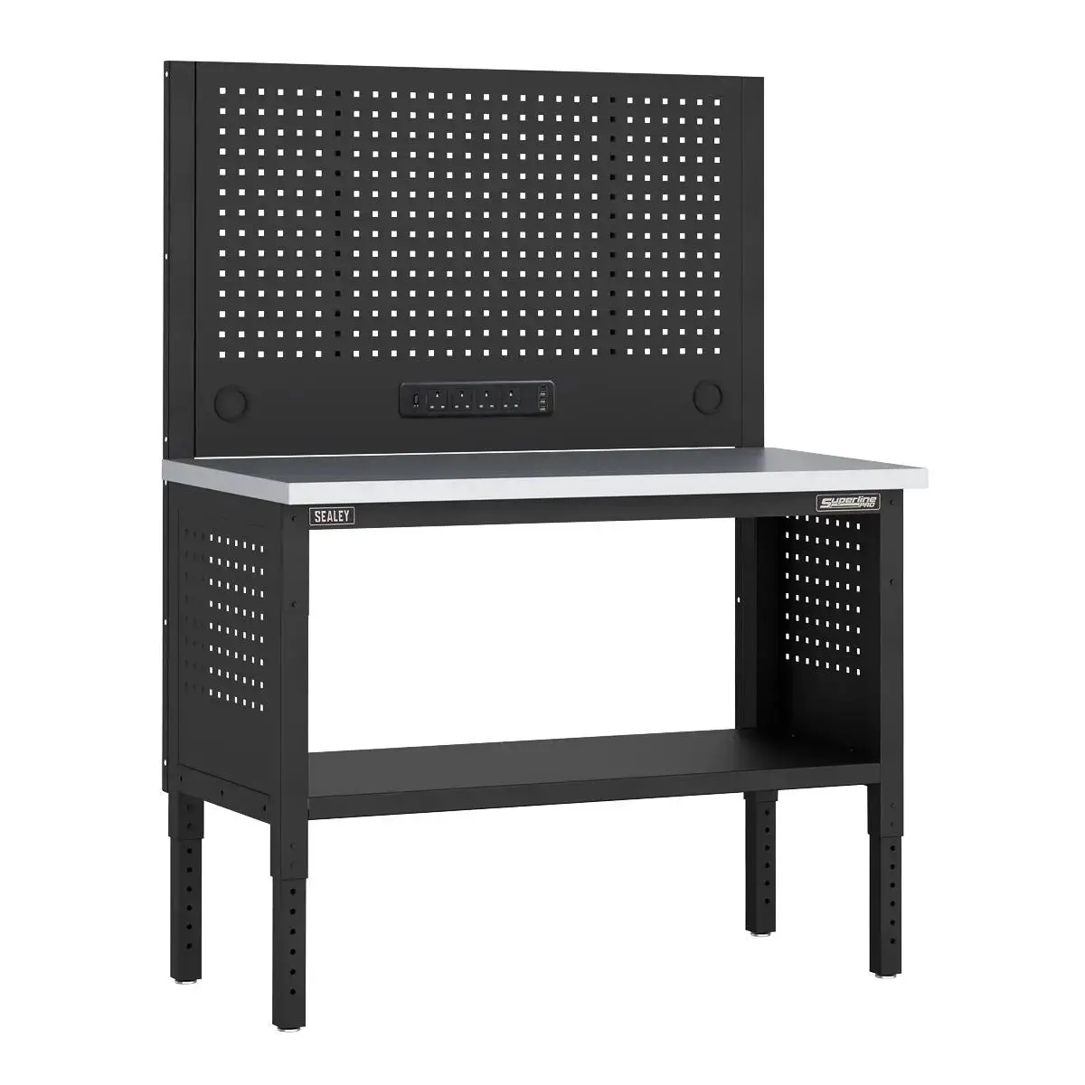 Sealey Superline Pro Superline Pro® Modular Workbench With Pegboard Back Panel Stainless Steel Worktop 1265Mm 1