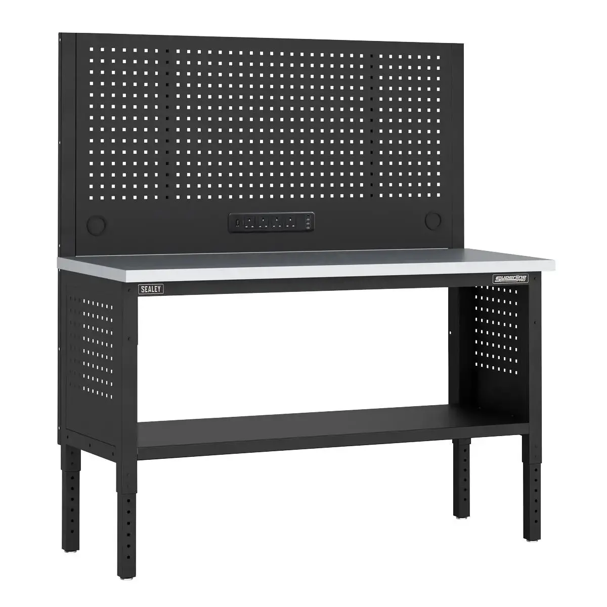 Sealey Superline Pro Superline Pro® Modular Workbench With Pegboard Back Panel Stainless Steel Worktop 1525Mm 1