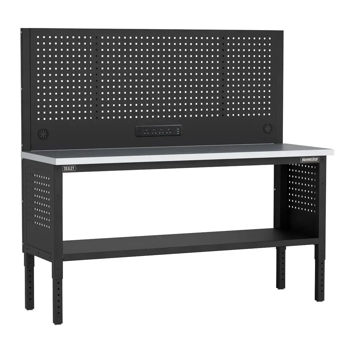 Sealey Superline Pro Superline Pro® Modular Workbench With Pegboard Back Panel Stainless Steel Worktop 1830Mm 1
