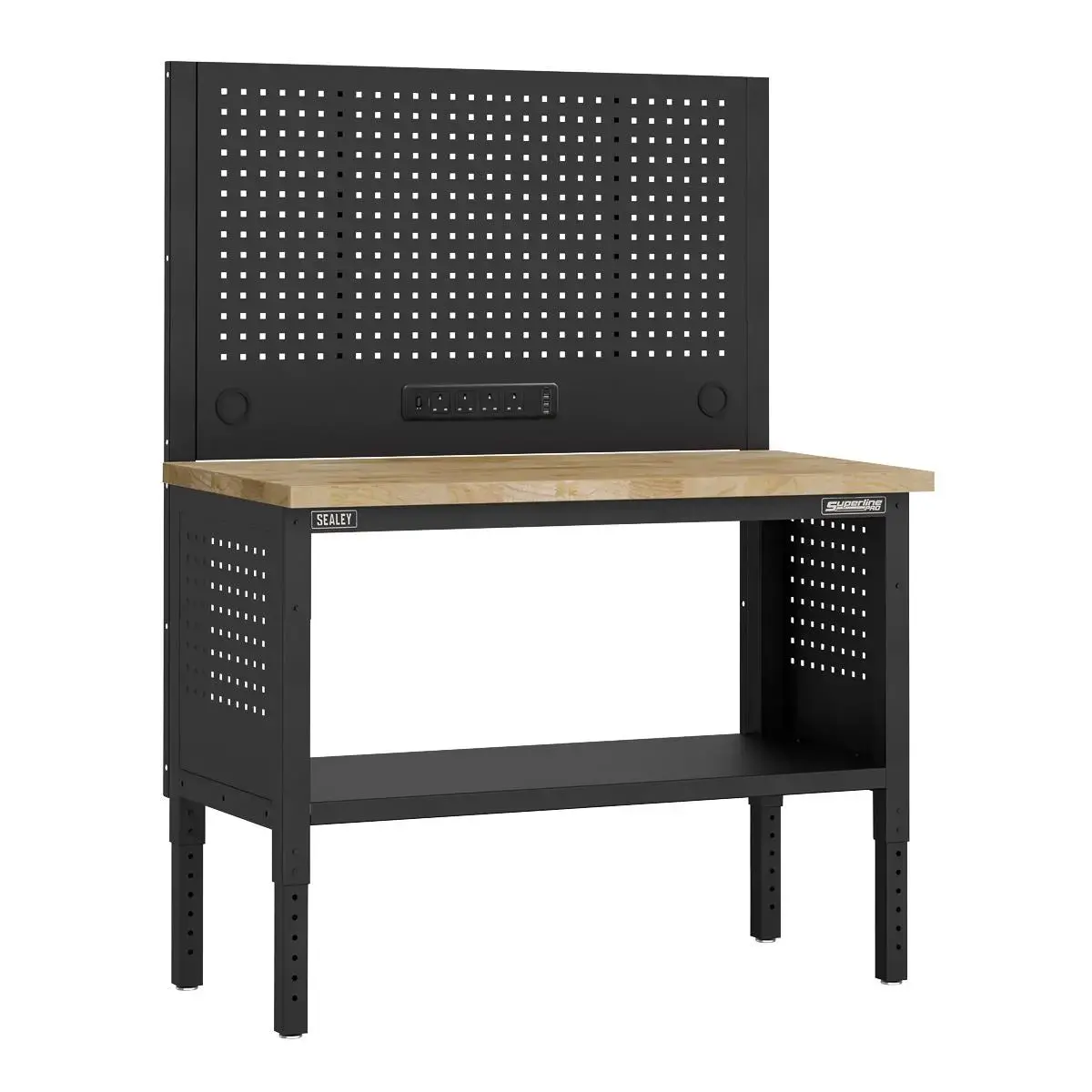 Sealey Superline Pro Superline Pro® Modular Workbench With Pegboard Back Panel Wooden Worktop 1265Mm 1