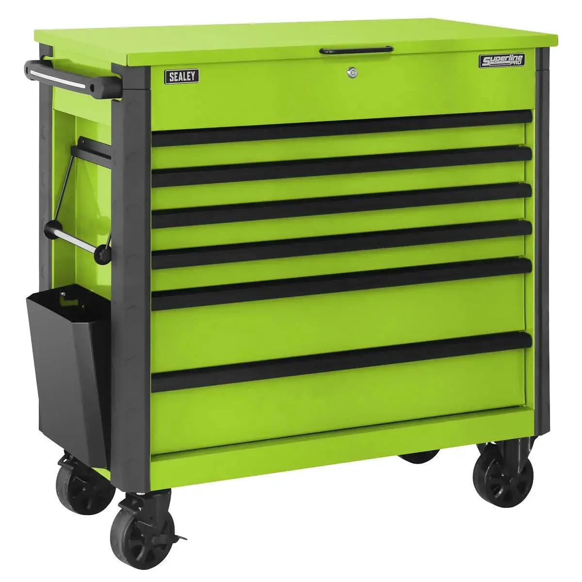 Sealey Superline Pro Tool Trolley 6 Drawer With Ball Bearing Slides - Green 1