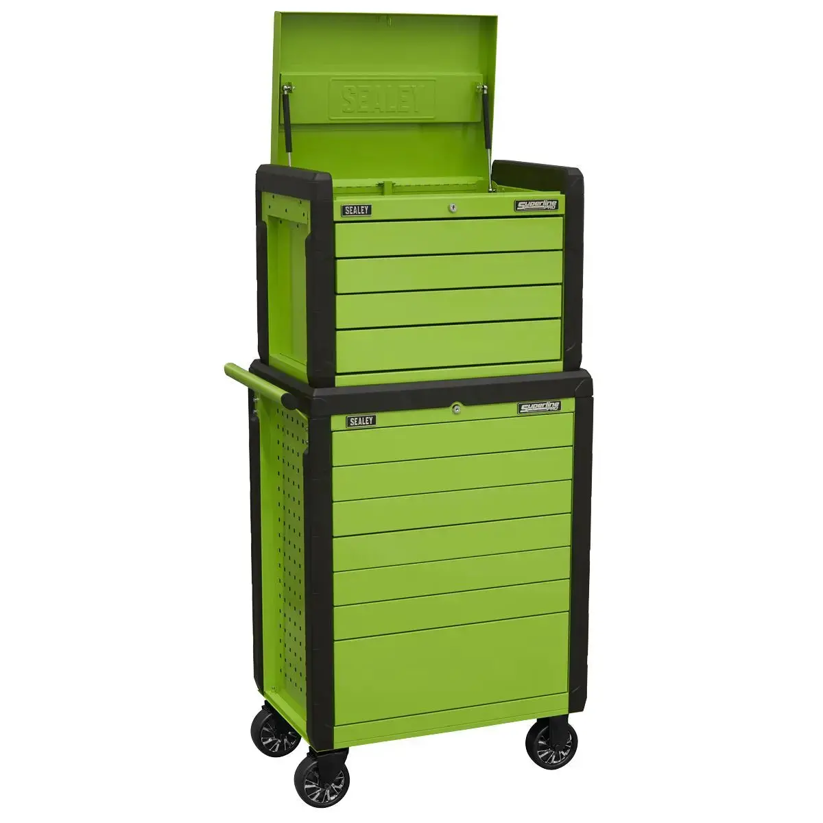 Sealey Superline Pro Topchest & Rollcab Combination 11 Drawer Push-To-Open - Green 1