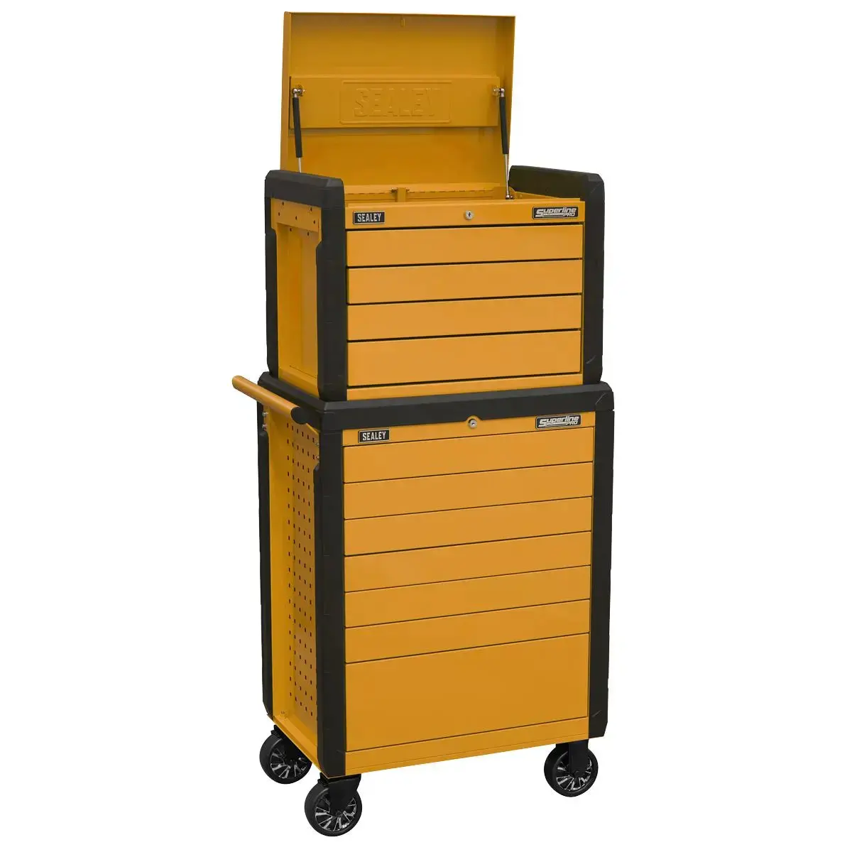 Sealey Superline Pro Topchest & Rollcab Combination 11 Drawer Push-To-Open Orange 1
