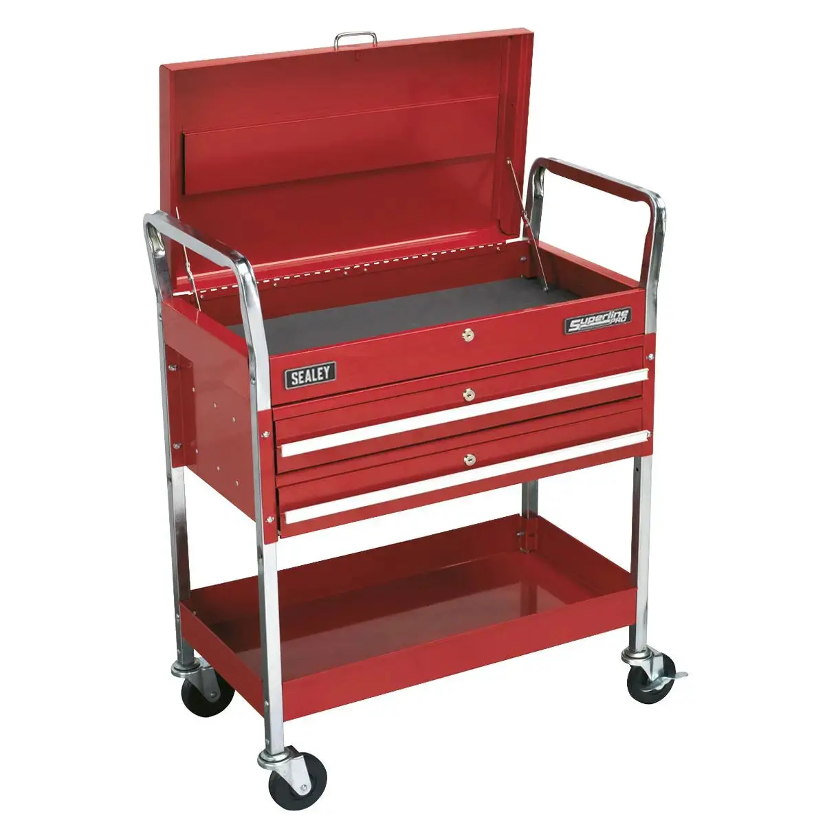 Sealey Superline Pro Trolley 2-Level Heavy-Duty With Lockable Top & 2 Drawers 1