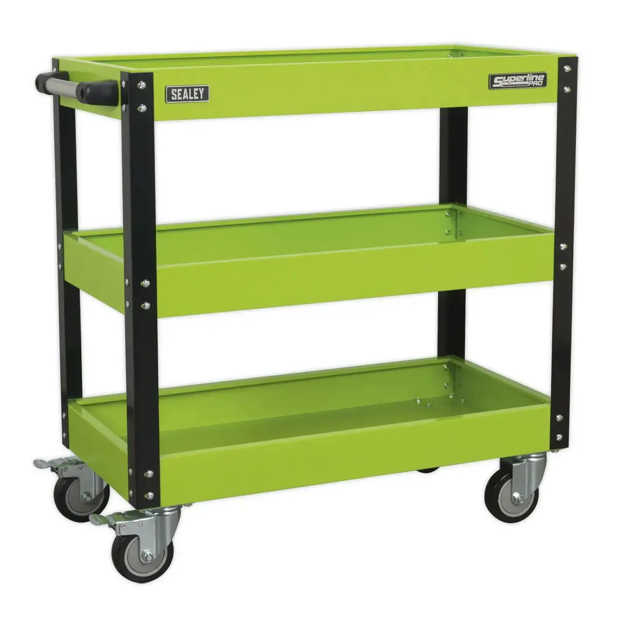 Sealey Superline Pro Workshop Trolley 3-Level Heavy-Duty - Hi-Vis Green 1