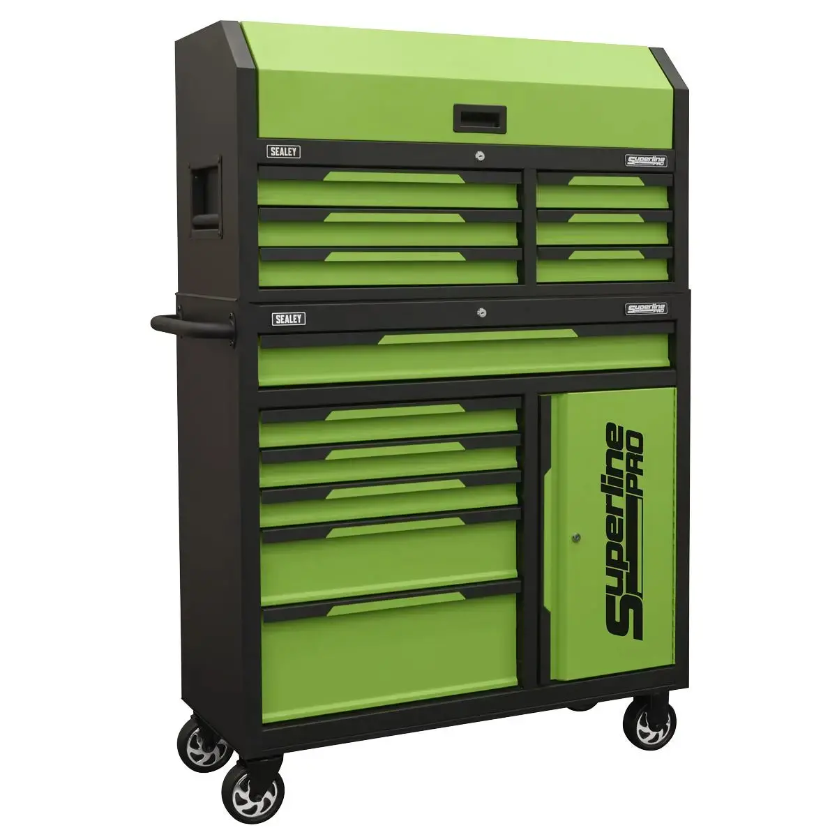 Sealey Superline Pro® Topchest & Rollcab Combination 12 Drawer & 1 Door Cupboard - Green 2