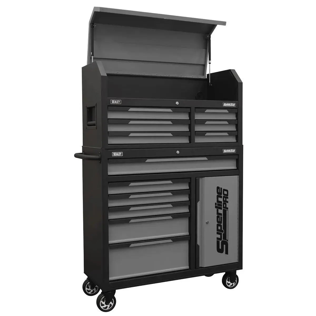 Sealey Superline Pro® Topchest & Rollcab Combination 12 Drawer & 1 Door Cupboard - Grey 1