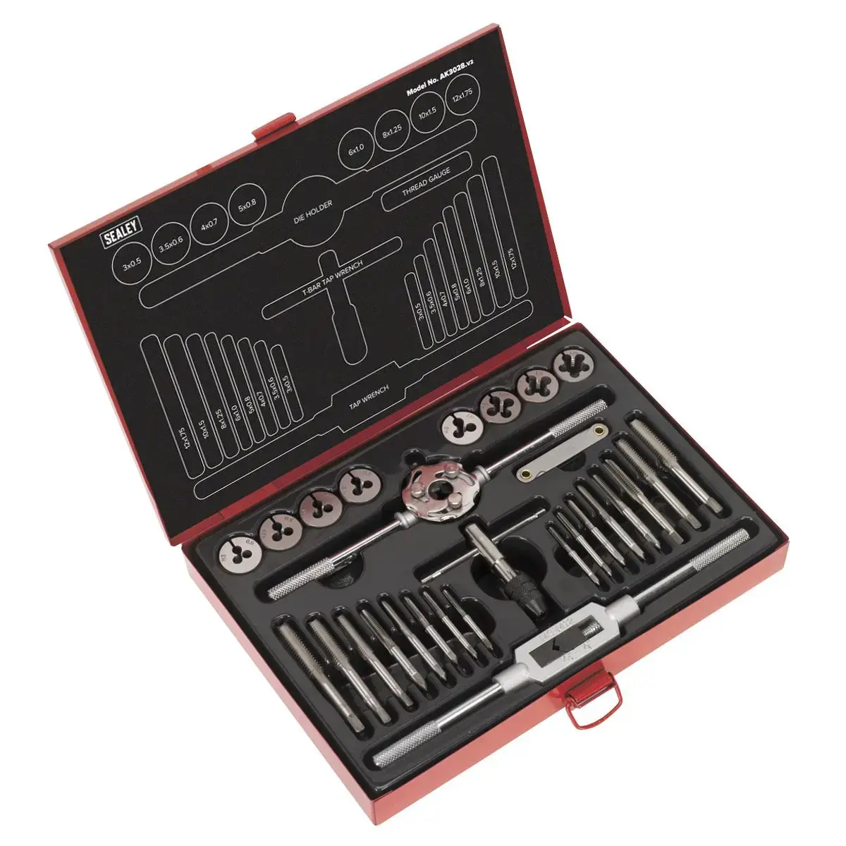 Sealey Tap & Die Set 28Pc Split Dies Metric 1