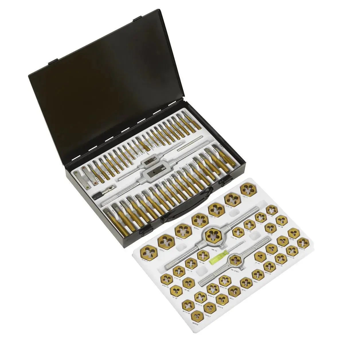 Sealey Tap & Die Set Hexagonal Metric & Sae/Imperial 86Pc 1