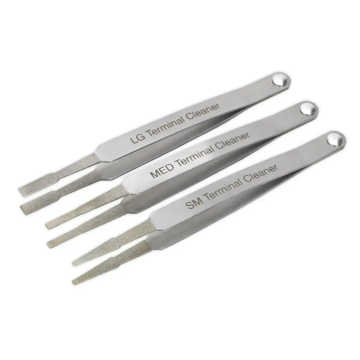 Sealey Terminal Cleaner Set Diamond Grip Blade Type 3 Piece 1