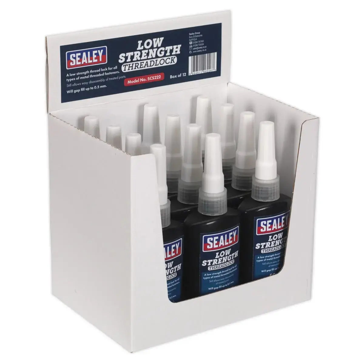 Sealey Thread Lock Low Strength 50Ml Pack Of 12 1