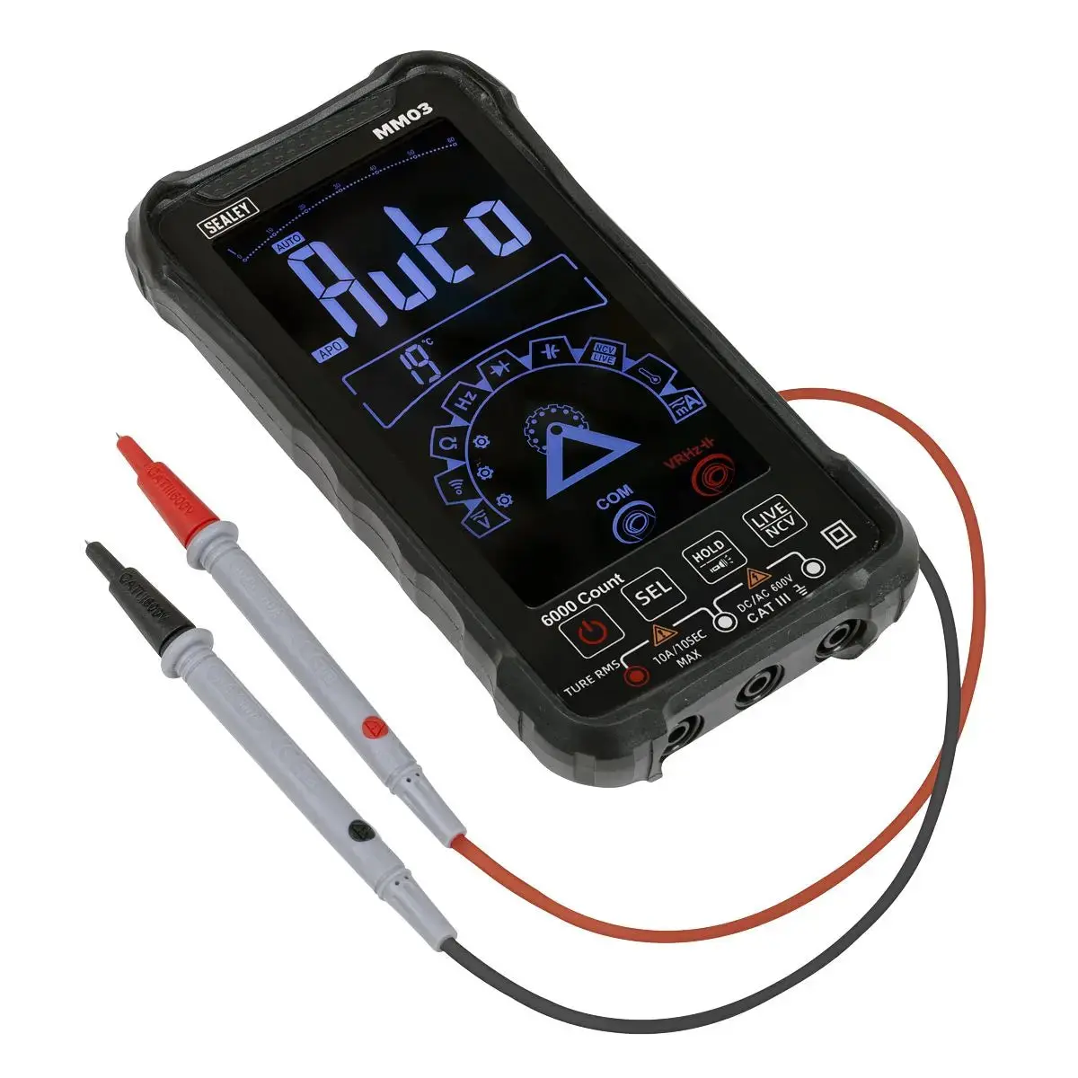 Sealey Touchscreen Rechargeable Auto-Ranging Digital Smart Multimeter 10-Function 1