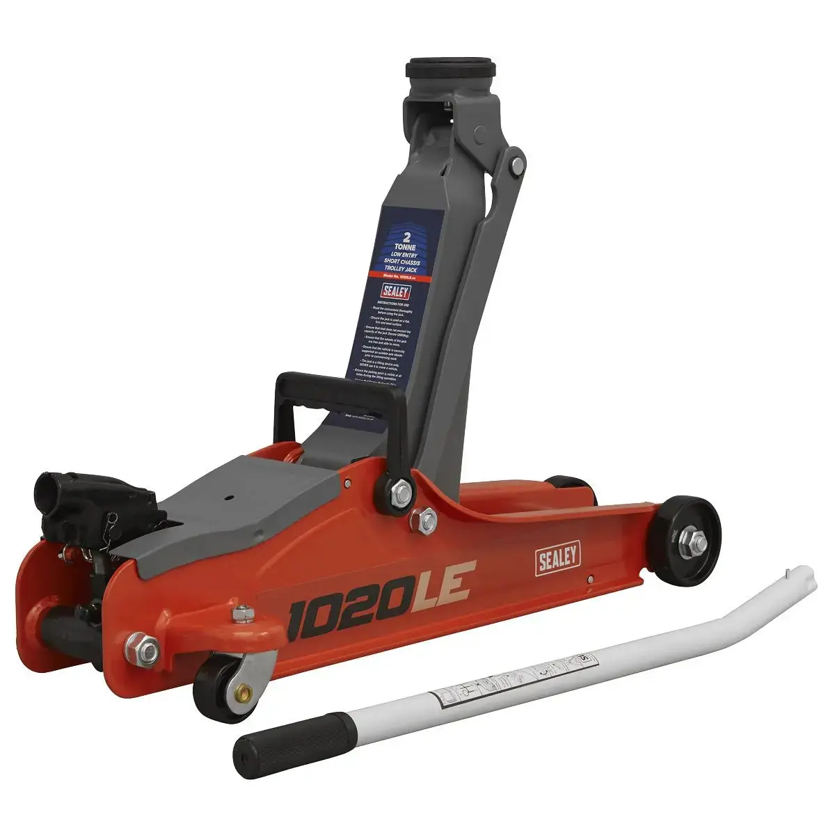 Sealey Trolley Jack 2Tonne Low Entry Short Chassis - Red 1