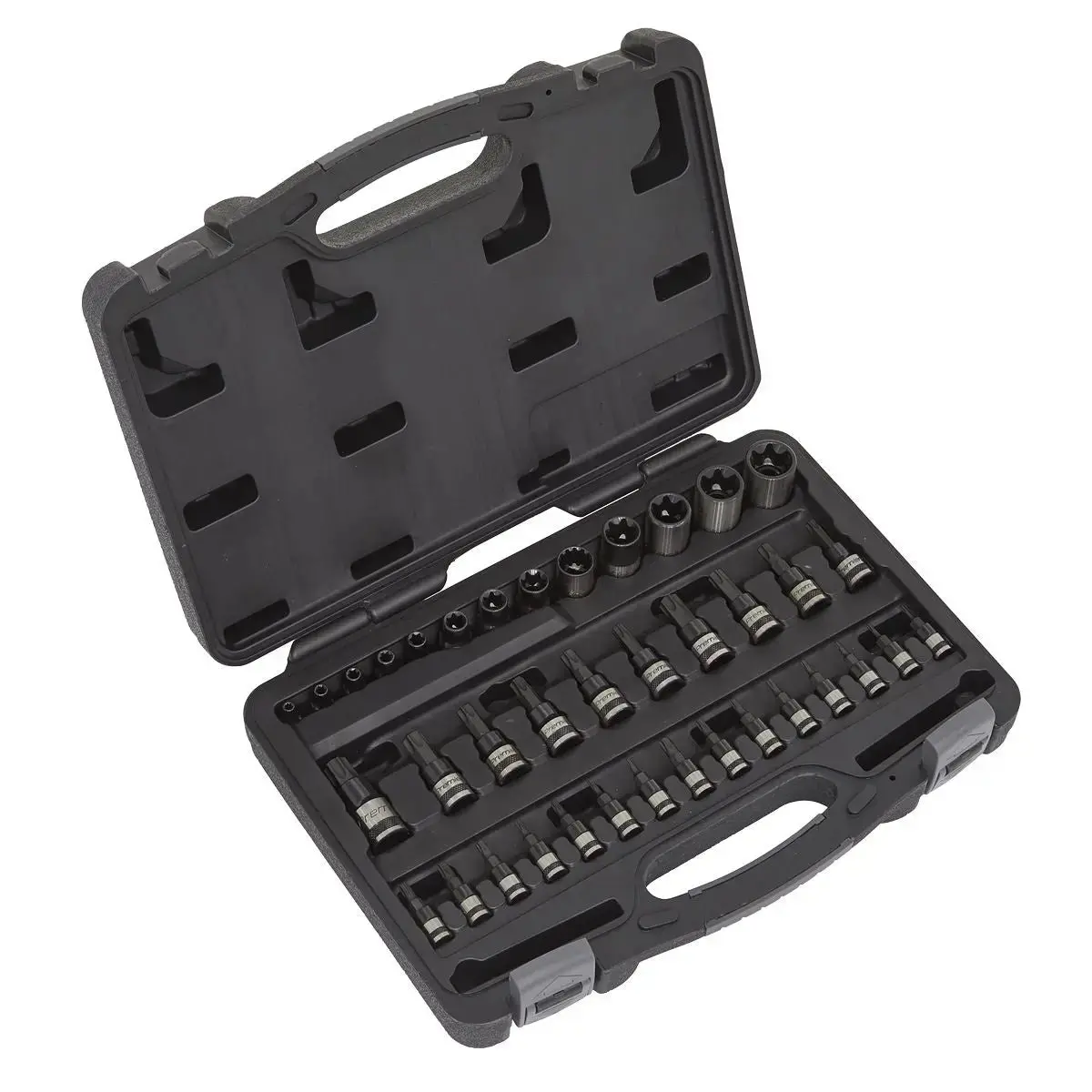 Sealey Trx-Star Socket And Security Socket Bit Set Premier Black 38 Piece 1/4" 3/8" 1/2" Drive 1