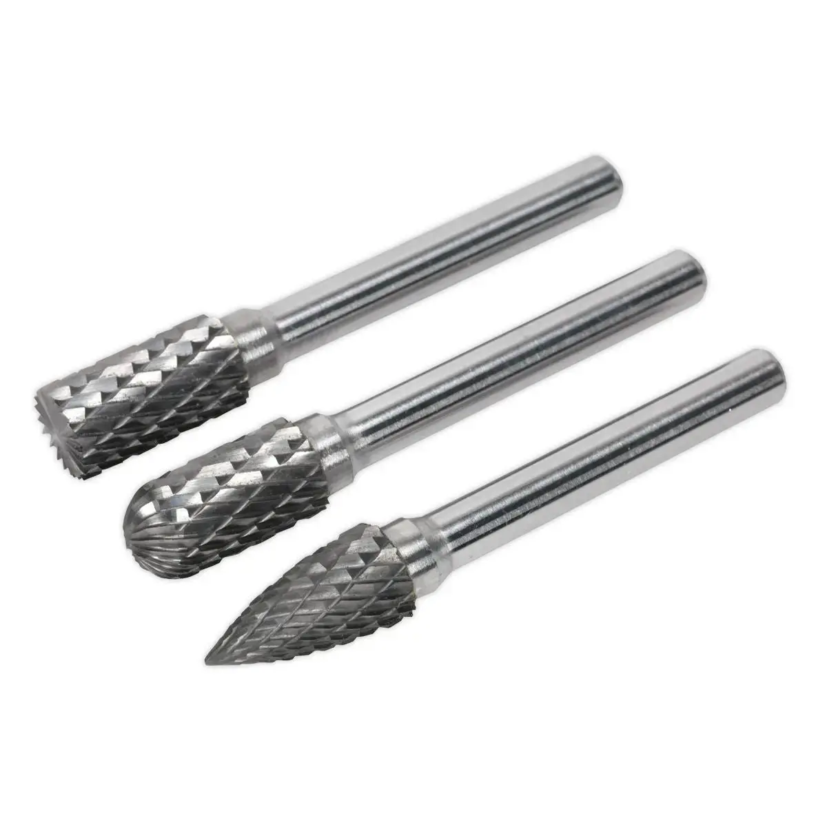 Sealey Tungsten Carbide Rotary Burr Set 3Pc 1