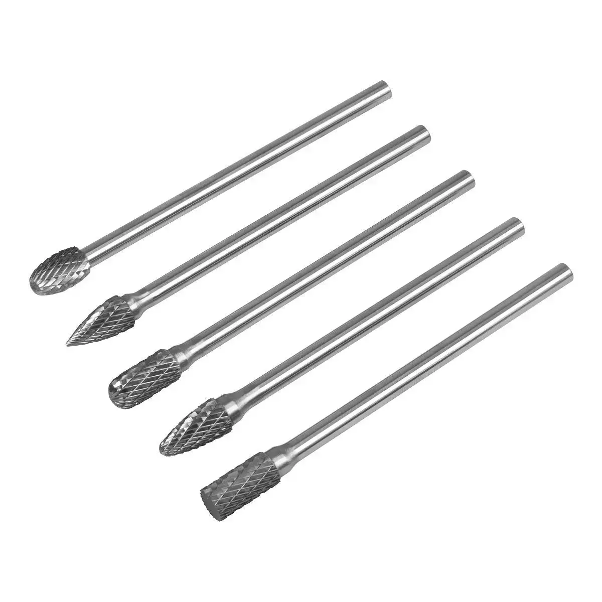 Sealey Tungsten Carbide Rotary Burr Set Extra-Long 5Pc 1