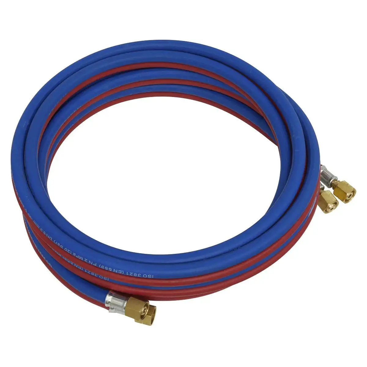 Sealey Twin Rubber Hose Set Oxy Acetylene 5M 1