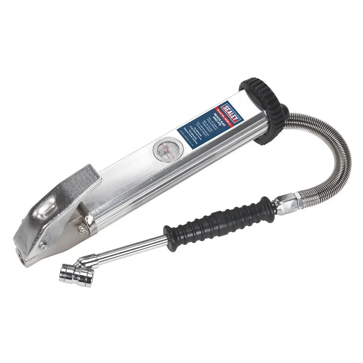 Sealey Tyre Inflator Long Type With Twin Push-On Connector 1