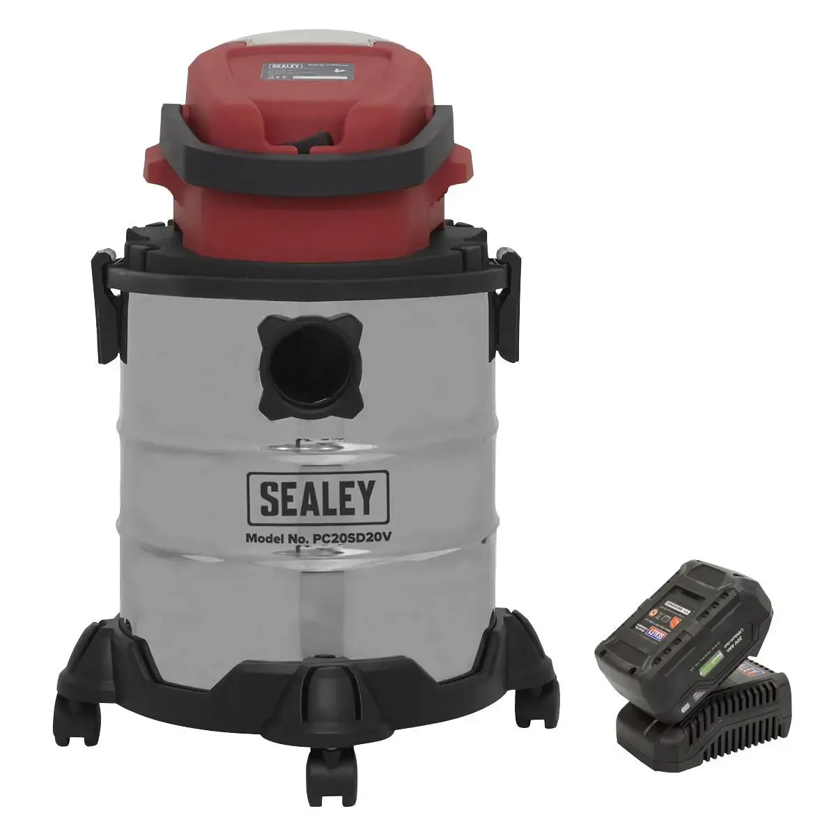 Sealey Vacuum Cleaner 20L Wet & Dry Cordless 20V With 4Ah Battery & Charger 1
