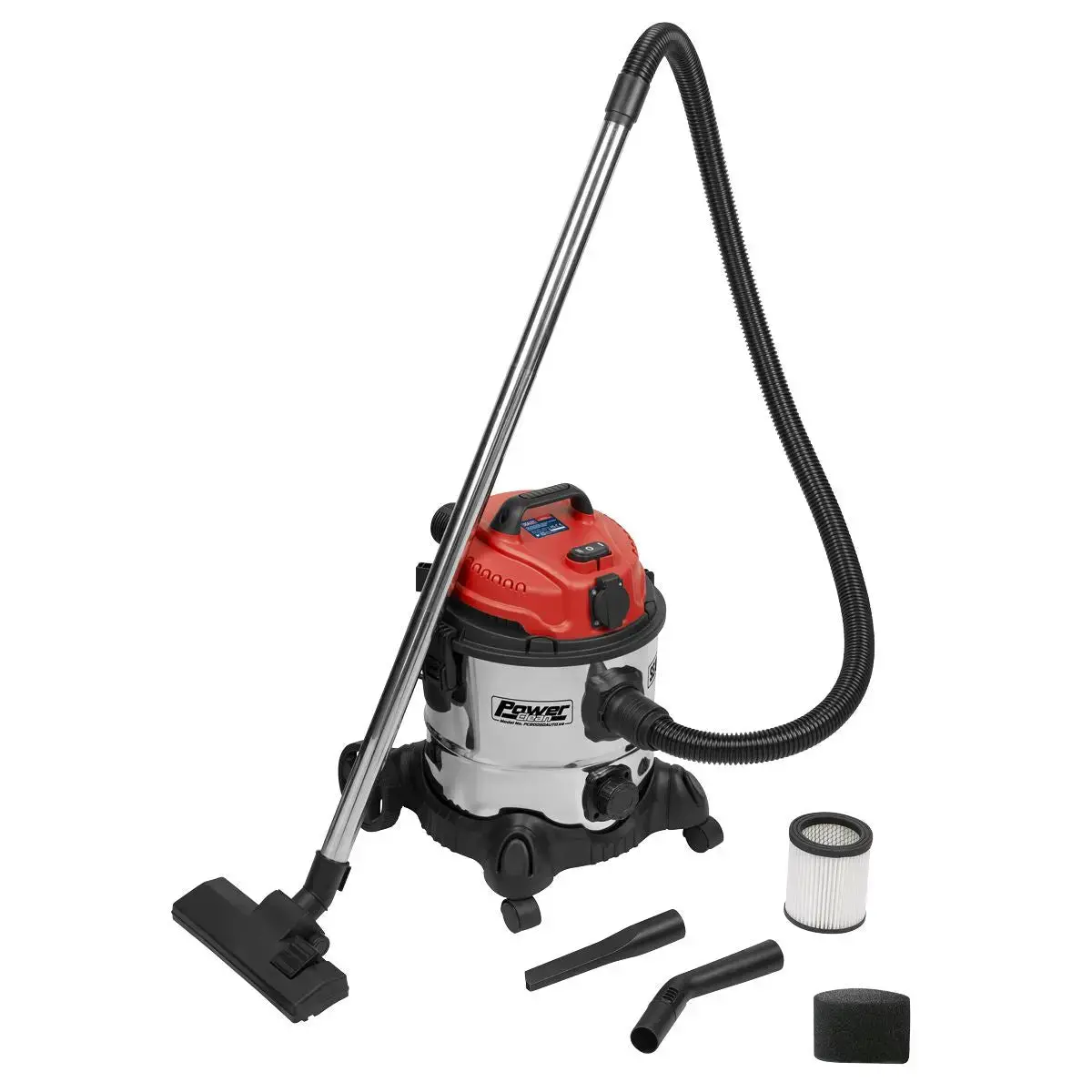 Sealey Vacuum Cleaner Industrial 20L 1400W/230V Stainless Drum Auto Start 1