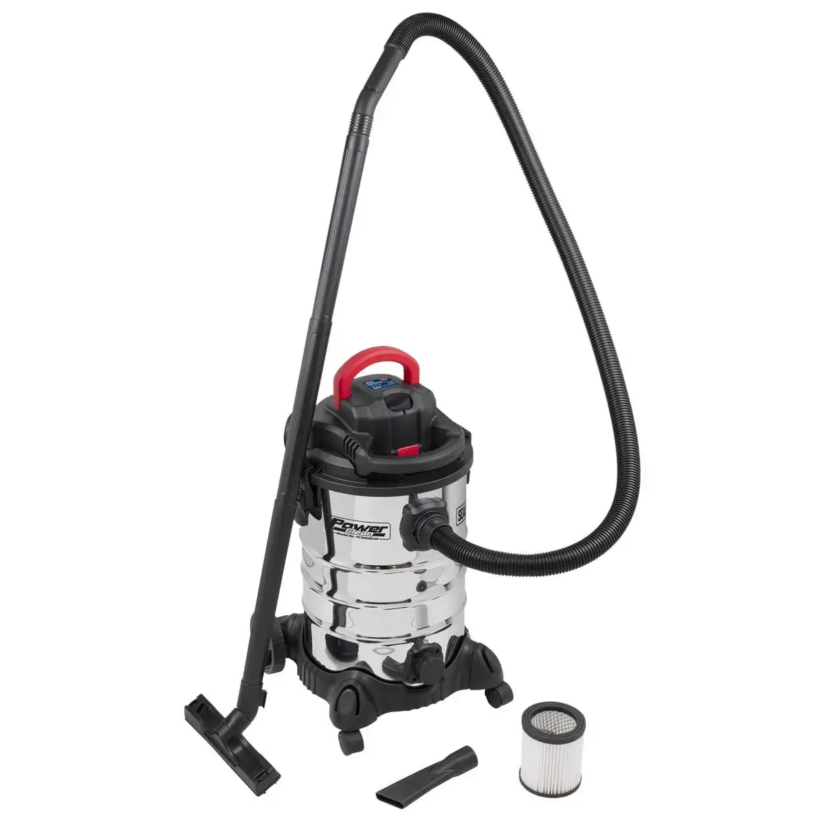 Sealey Vacuum Cleaner Industrial 30L 1400W/230V Stainless Drum 1