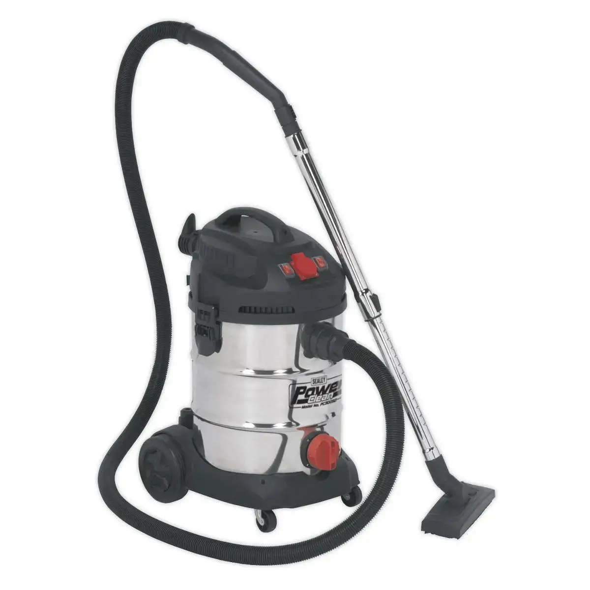 Sealey Vacuum Cleaner Industrial 30L 1400W/230V Stainless Drum Auto Start 1