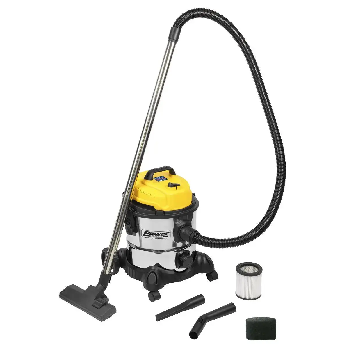 Sealey Vacuum Cleaner Industrial Wet & Dry 20L 1250W/110V Stainless Drum 1