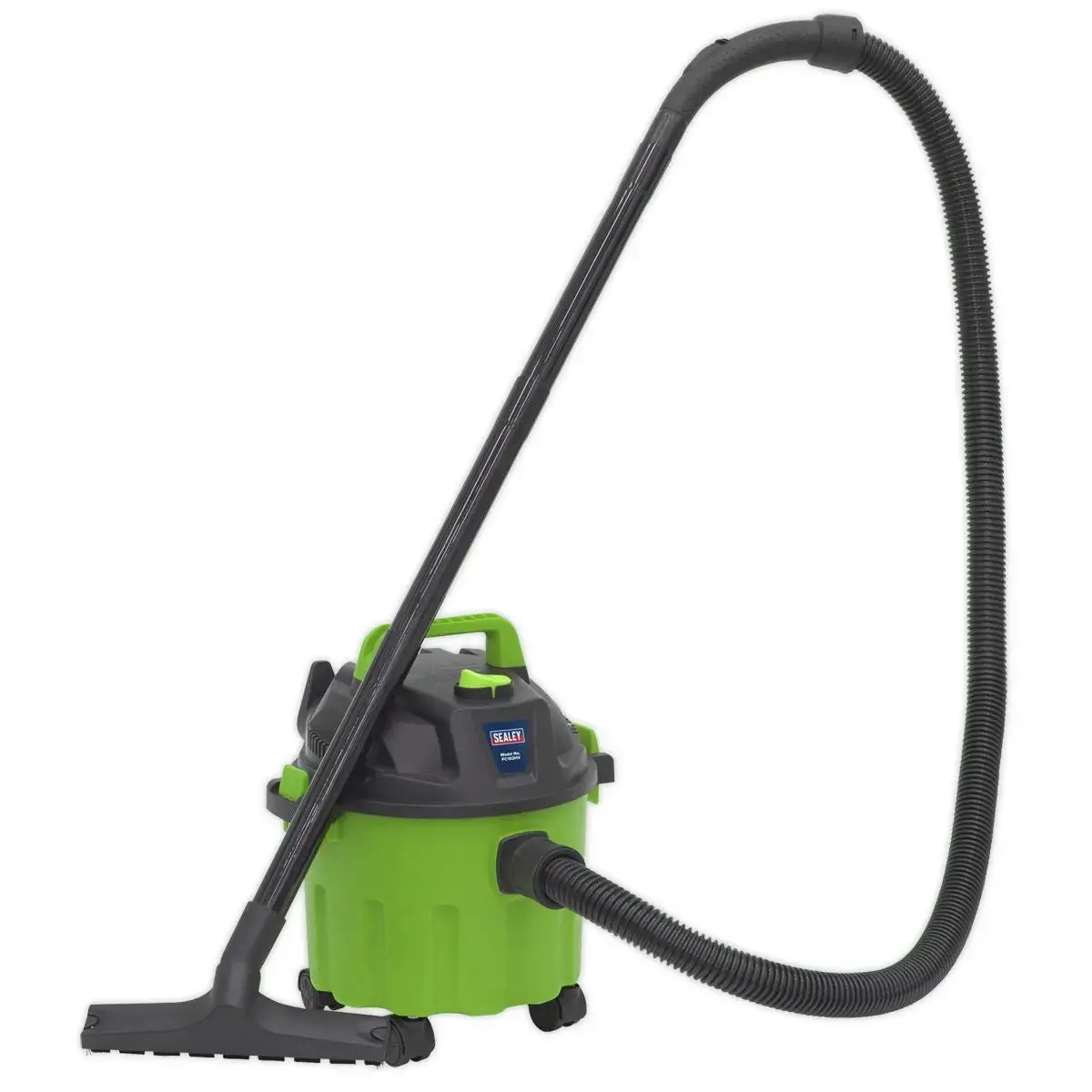 Sealey Vacuum Cleaner Wet And Dry 10L 1000W 230V Hi Vis Green 1