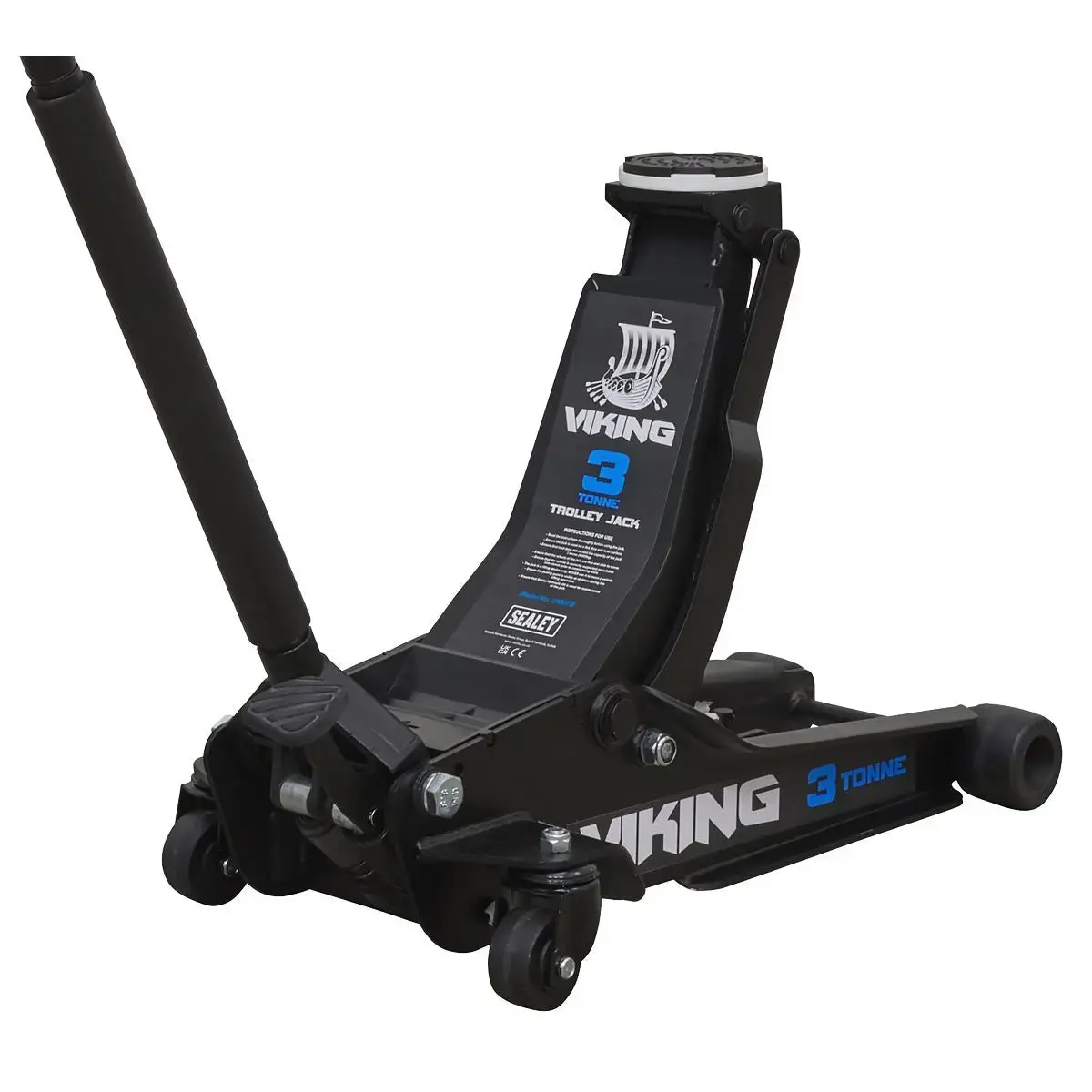 Sealey Viking 3 Tonne Low Entry Trolley Jack With Rocket Lift 1