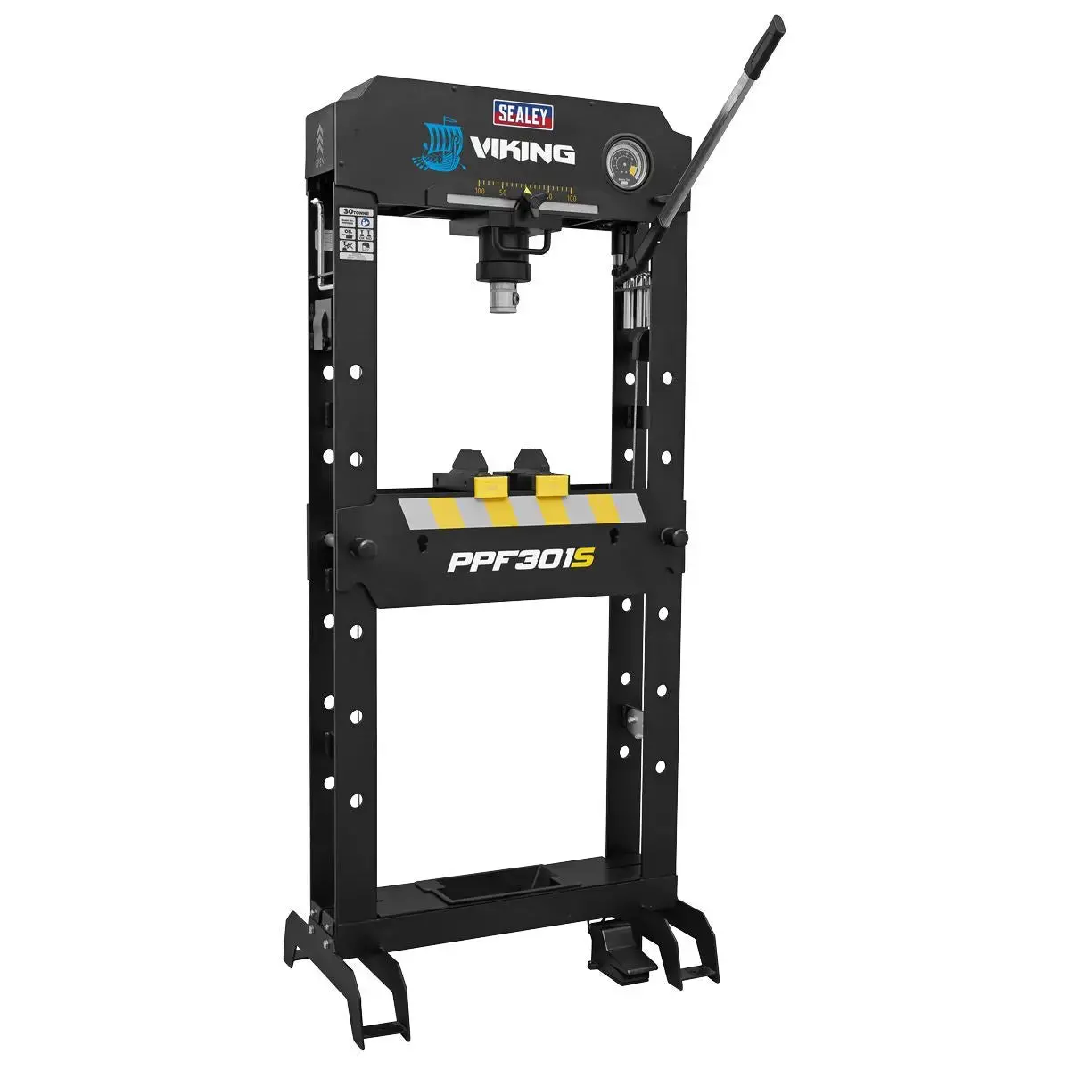 Sealey Viking Floor Type Air/Hydraulic Press With Sliding Ram & Foot Pedal 30 Tonne 1