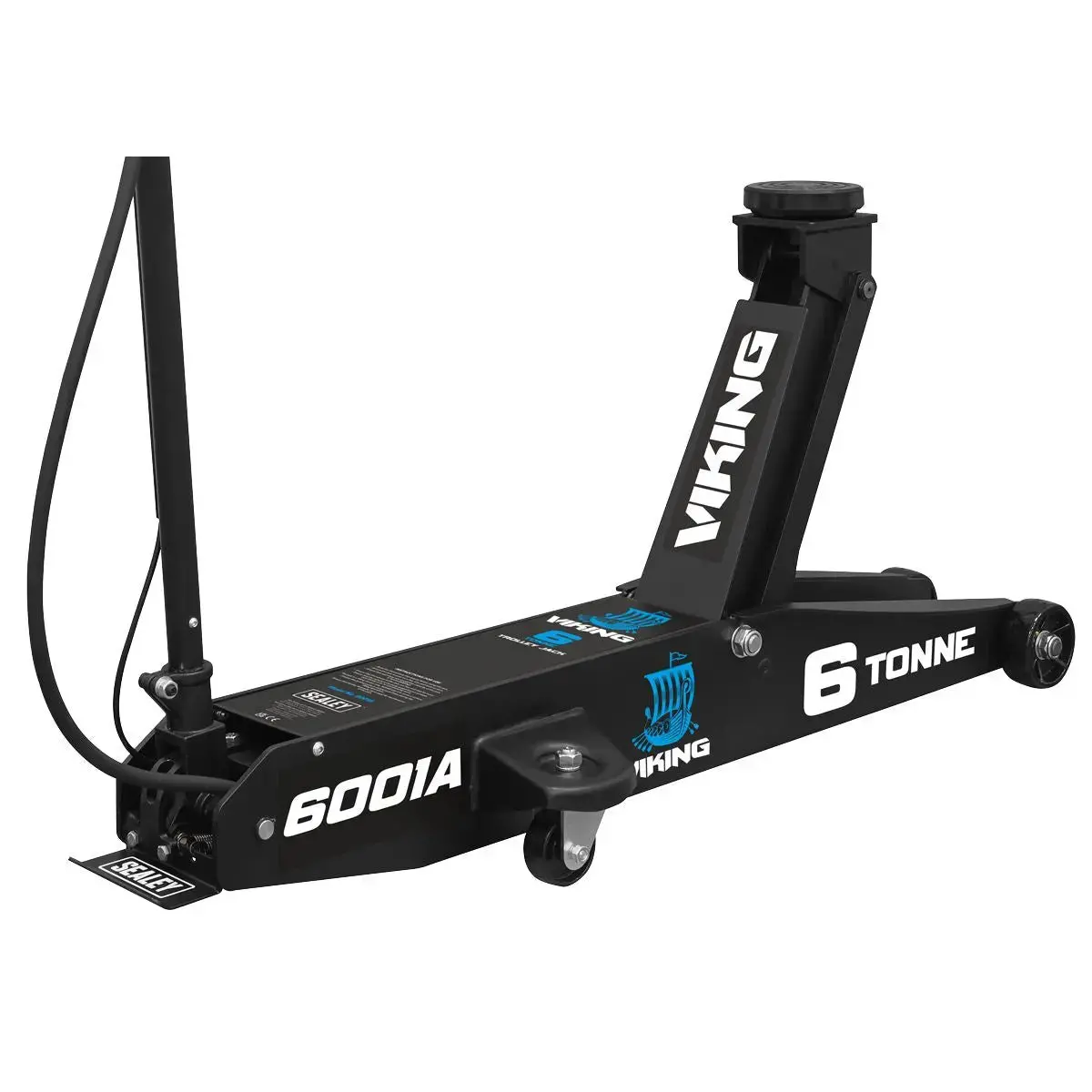 Sealey Viking Professional Long Reach Air/Manual Operation Trolley Jack With Rocket Lift 6 Tonne 1