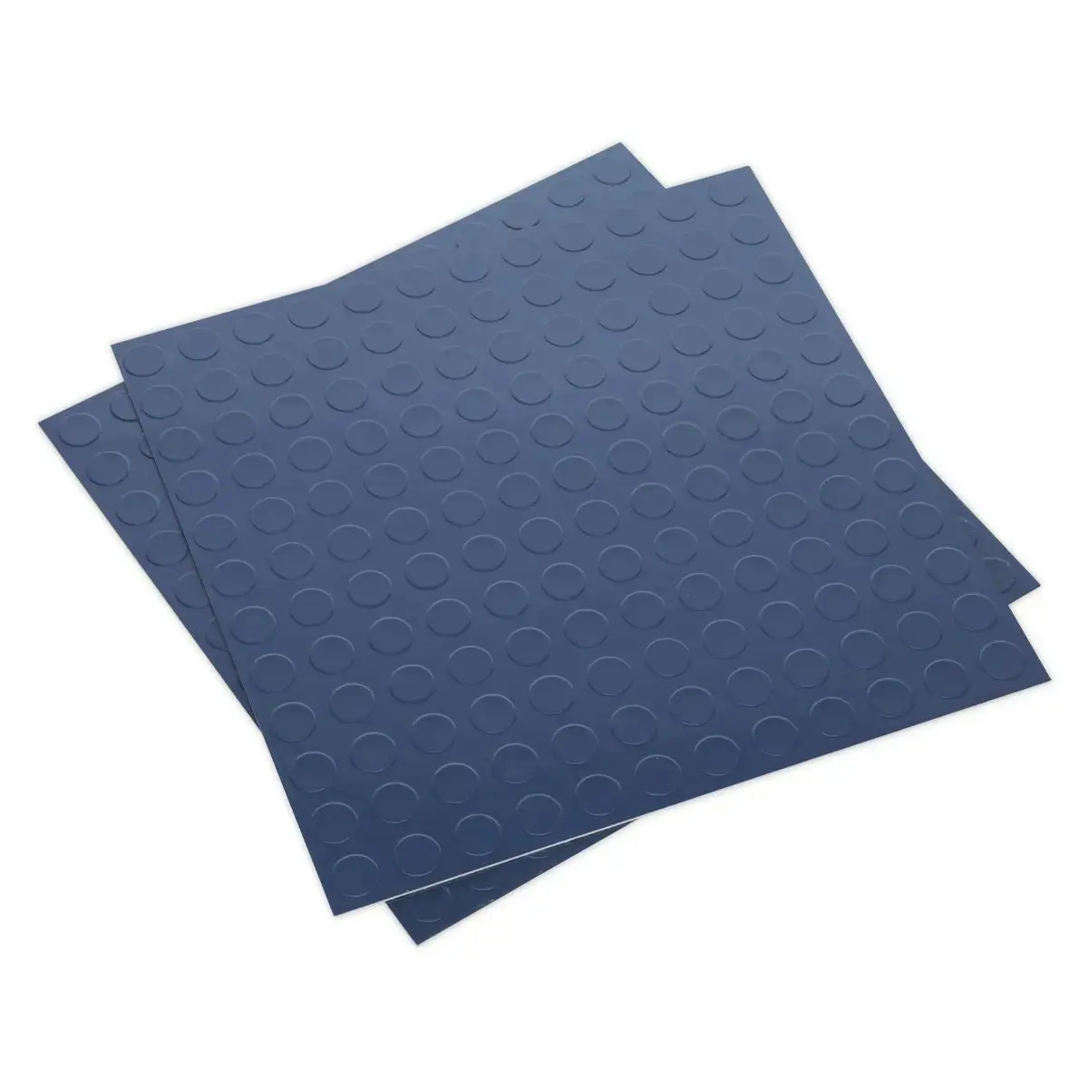 Sealey Vinyl Floor Tile With Peel & Stick Backing - Blue Coin Pack Of 16 1