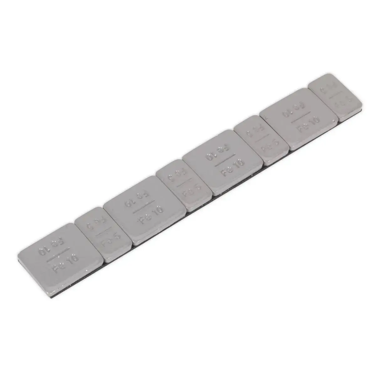 Sealey Wheel Weight 5 & 10G Adhesive Zinc Plated Plastic Coated Strip Of 8 (4 X Each Weight) Pack Of 100 1