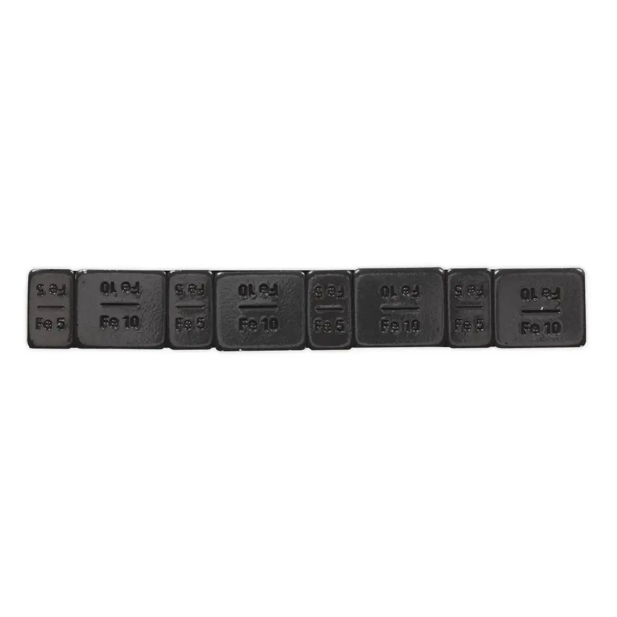 Sealey Wheel Weight 5 & 10G Adhesive Zinc Plated Steel Black Strip Of 8 (4 X Each Weight) Pack Of 50 2